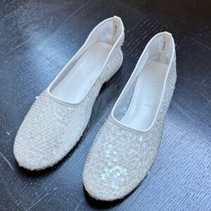 Steve Madden White Sequin Flats